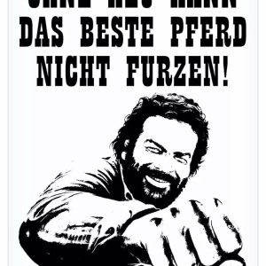 Bud Spencer Tin Sign Pferd Faust 30 x 40 cm