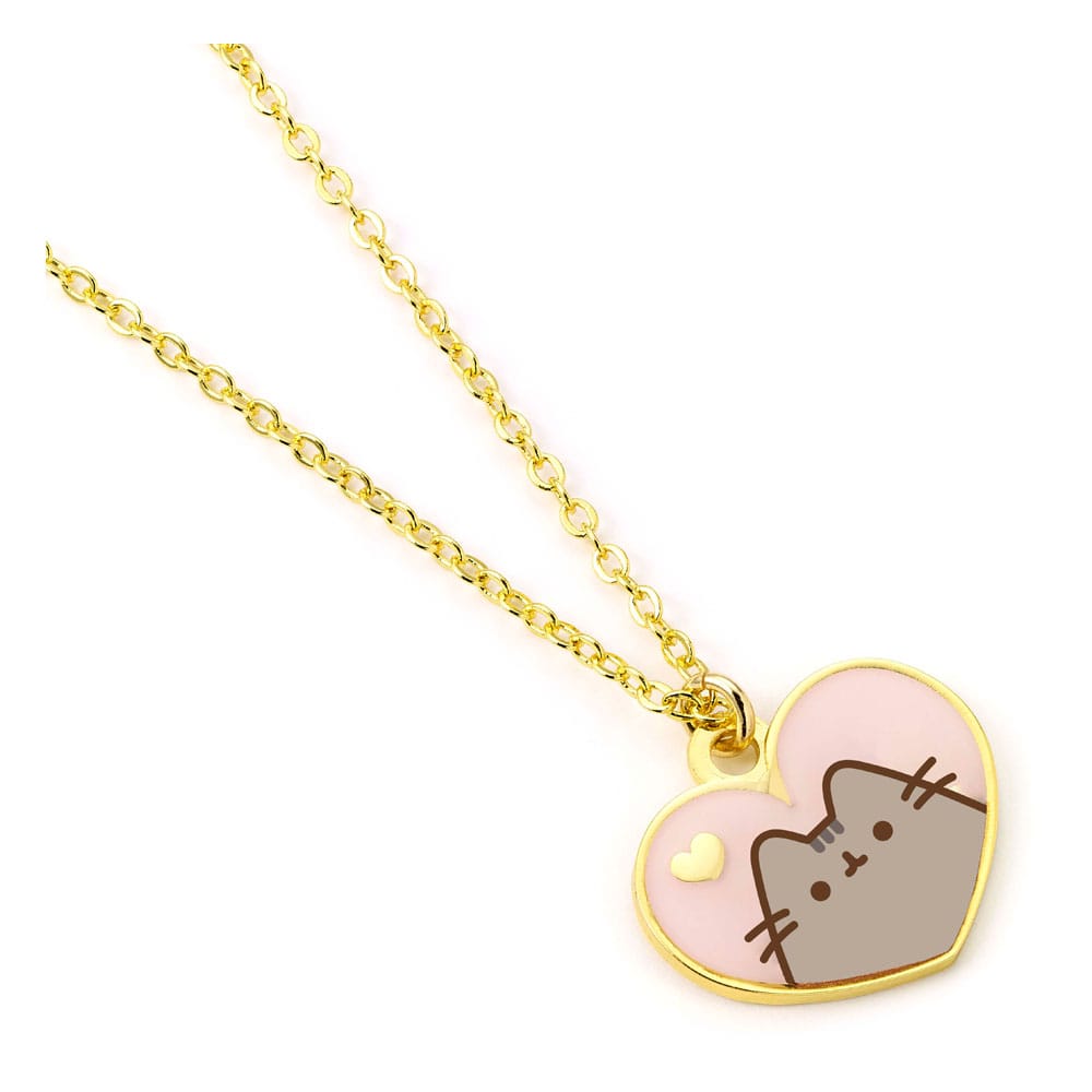 Pusheen Pendant & Necklace Pink and Gold Heart - Image 2