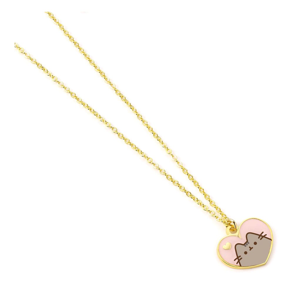 Pusheen Pendant & Necklace Pink and Gold Heart - Image 3