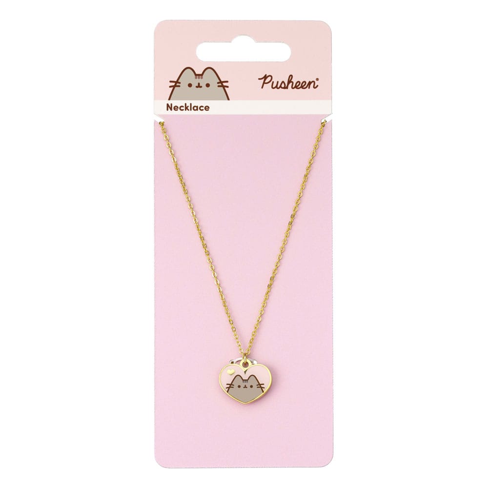 Pusheen Pendant & Necklace Pink and Gold Heart - Image 4