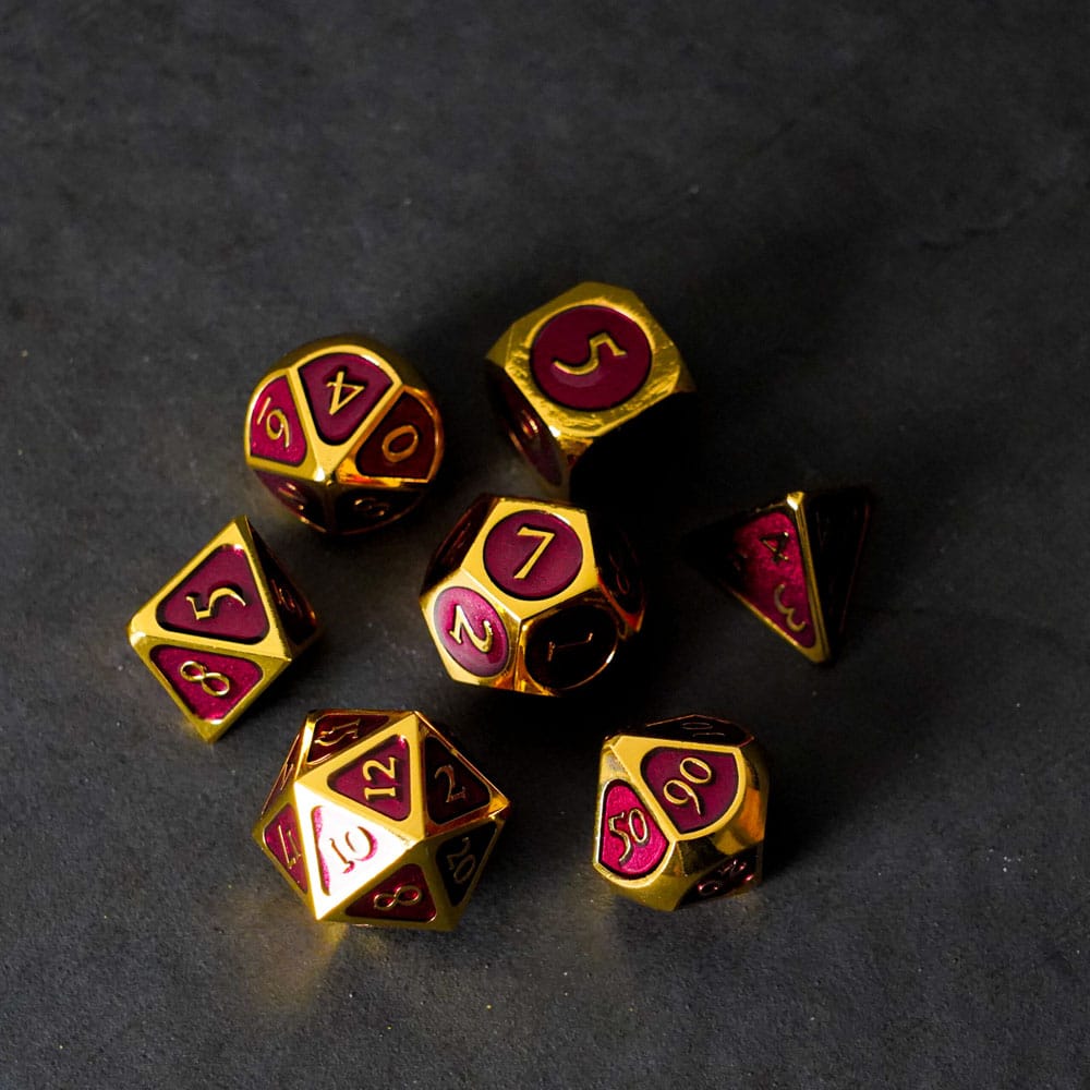 FanRoll Dice Set Gold with Purple Enamel (7) - Image 2