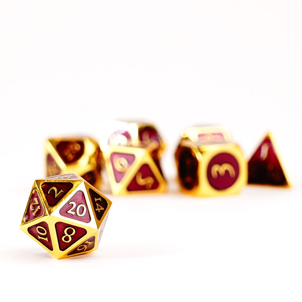 FanRoll Dice Set Gold with Purple Enamel (7) - Image 3