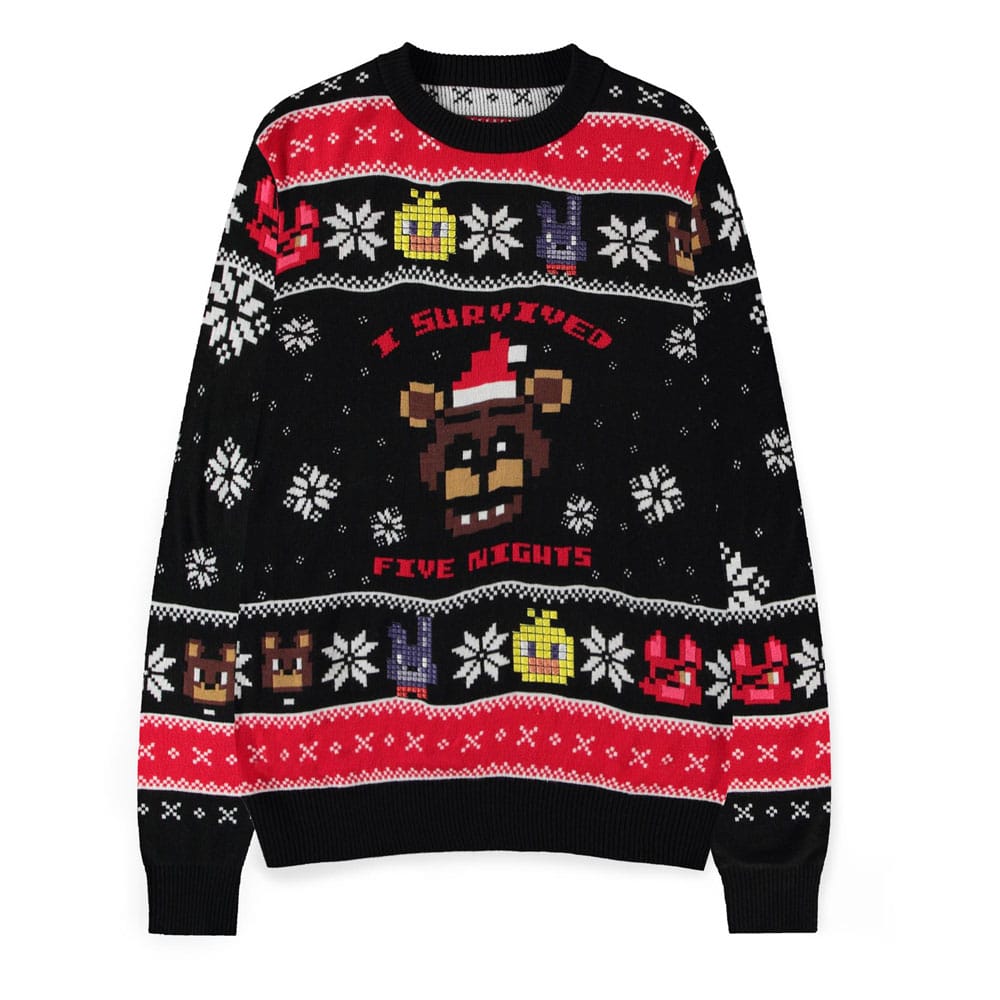 Five Nights at Freddy's Sweater Survived Five Nights (Christmas Jumper) Size S