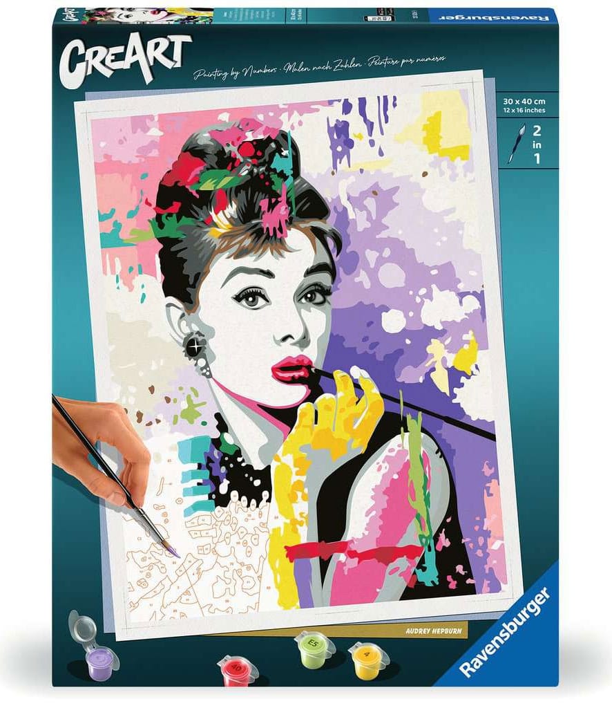 Audrey Hepburn CreArt Paint by Numbers Painting Set 30 x 40 cm - Image 2