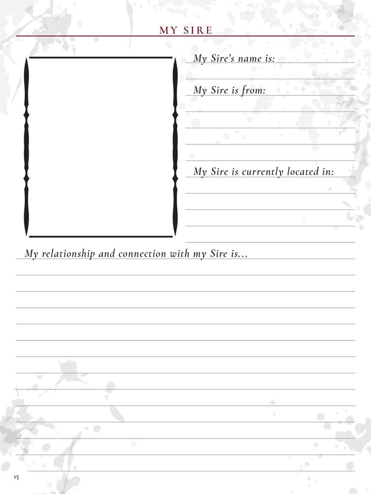 Vampire: The Masquerade 5th Edition RPG Journal Expanded Character Sheet Journal *Englische Version* - Image 6