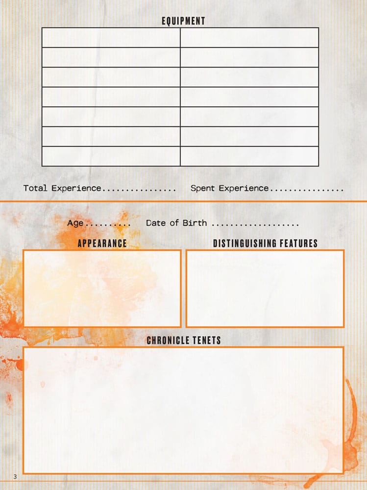 Hunter: The Reckoning 5th Edition RPG Journal Expanded Character Sheet Journal *Englische Version* - Image 3