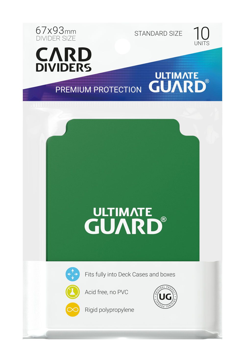 Ultimate Guard Card Dividers Standard Size (10) - Green - Image 2