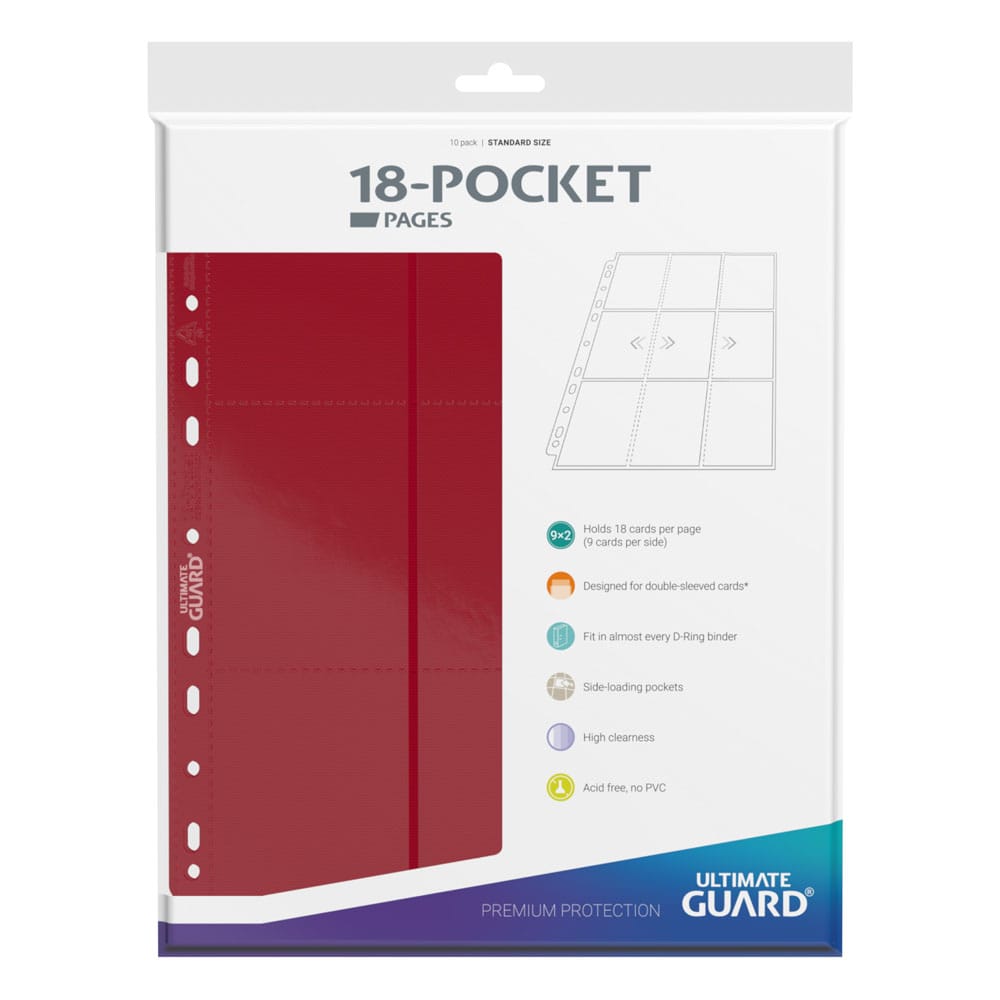 Ultimate Guard 18-Pocket Pages Side-Loading (10) - Red - Image 3