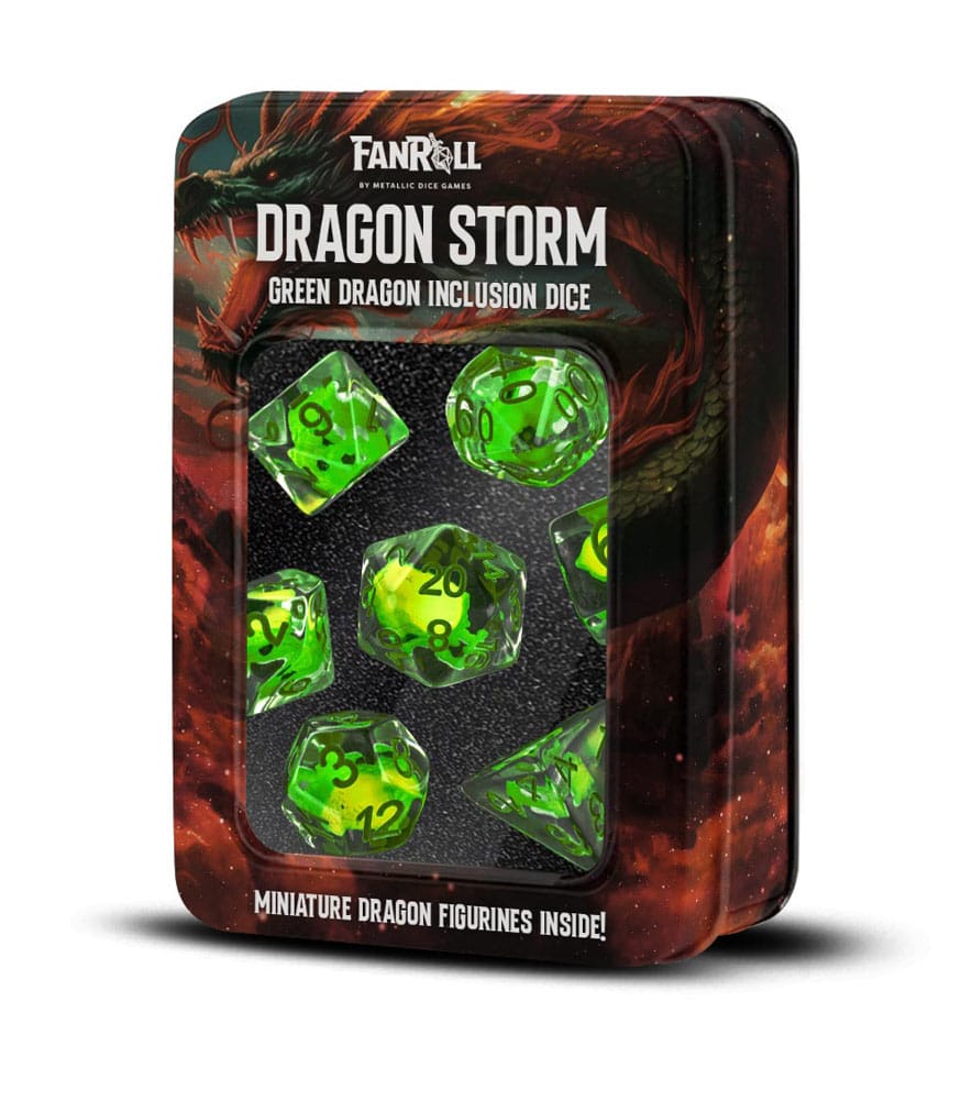 Dragon Storm Inclusion Dice Set Green Dragon (7) - Image 2