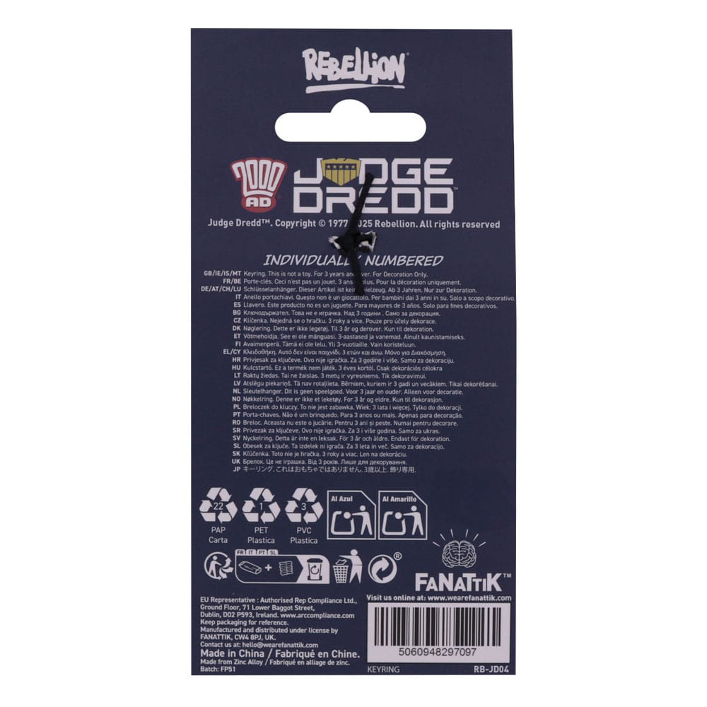 2000 AD Keychain Judge Dredd Badge Limited Edition - Image 4