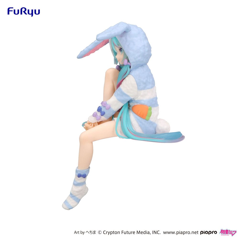Hatsune Miku Noodle Stopper PVC Statue Hatsune Miku Rabbit Ear Hood Pajama Blue Color Ver. 14 cm - Image 9