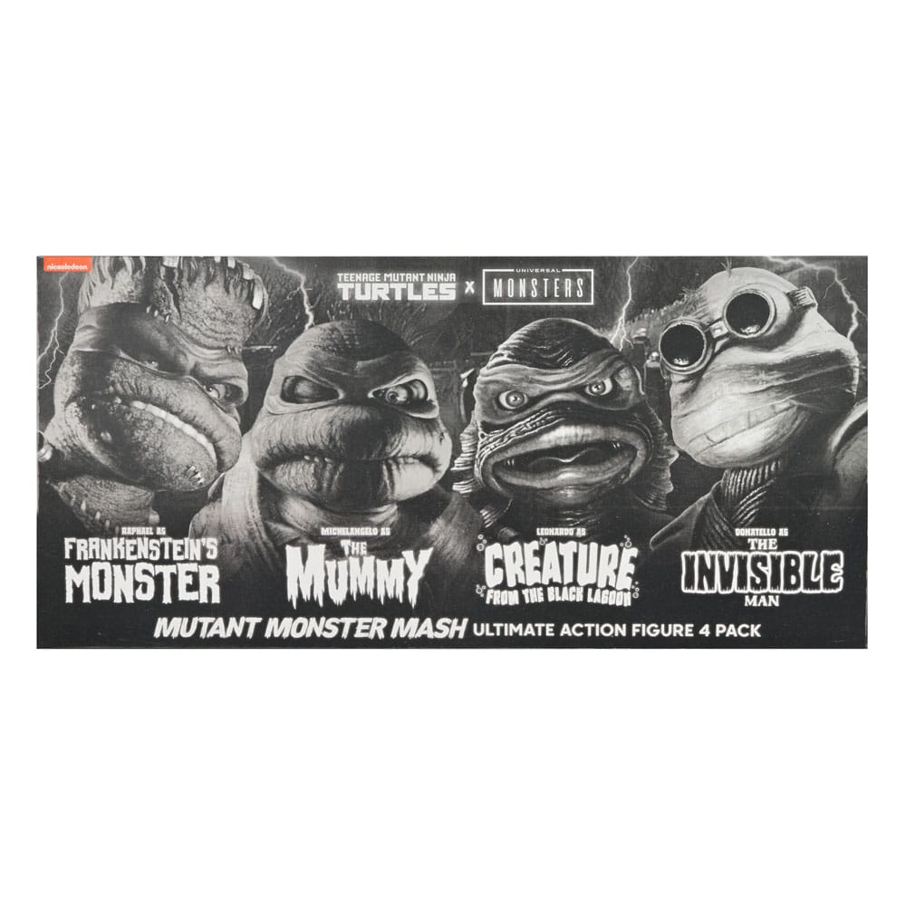 Universal Monsters x Teenage Mutant Ninja Turtles Action Figures 4-Pack Turtles Black & White 18 cm - Image 2