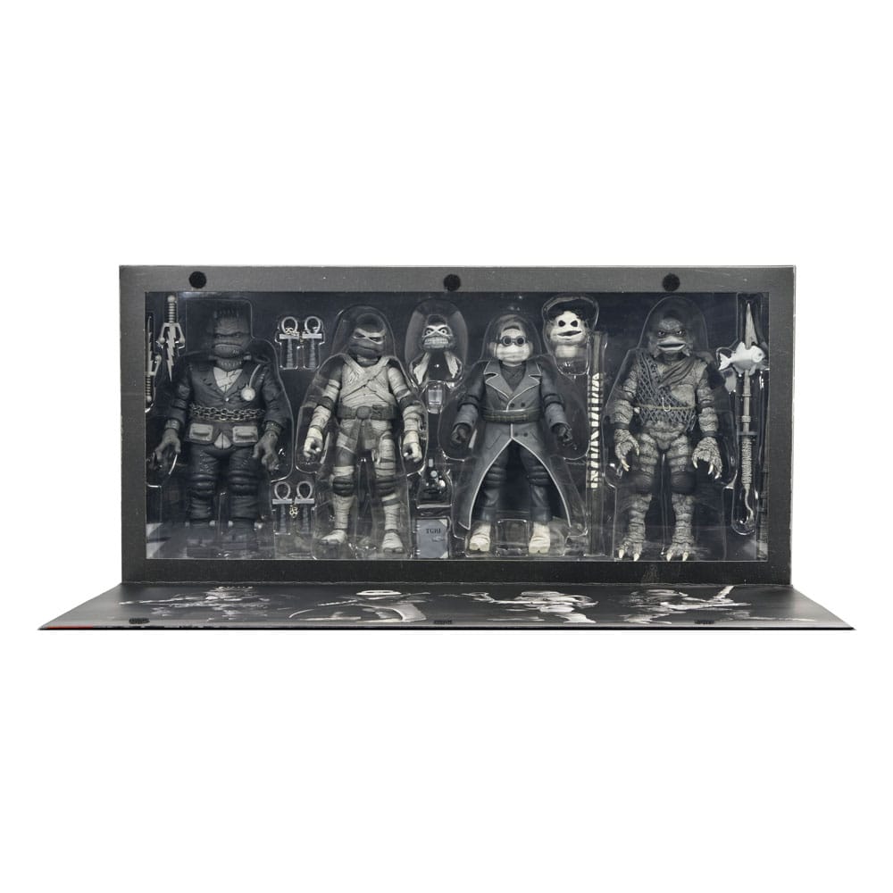 Universal Monsters x Teenage Mutant Ninja Turtles Action Figures 4-Pack Turtles Black & White 18 cm - Image 3