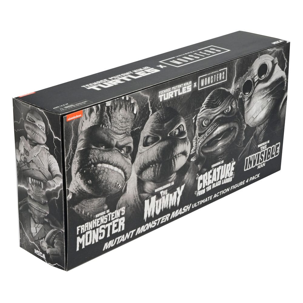 Universal Monsters x Teenage Mutant Ninja Turtles Action Figures 4-Pack Turtles Black & White 18 cm - Image 6