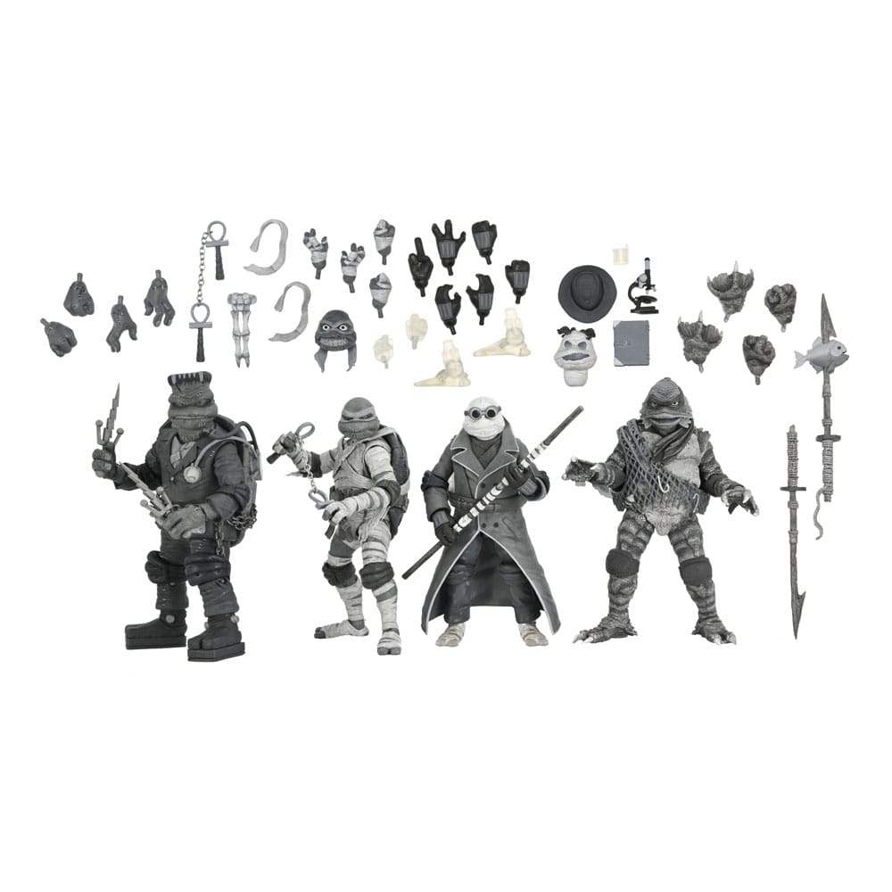 Universal Monsters x Teenage Mutant Ninja Turtles Action Figures 4-Pack Turtles Black & White 18 cm - Image 8