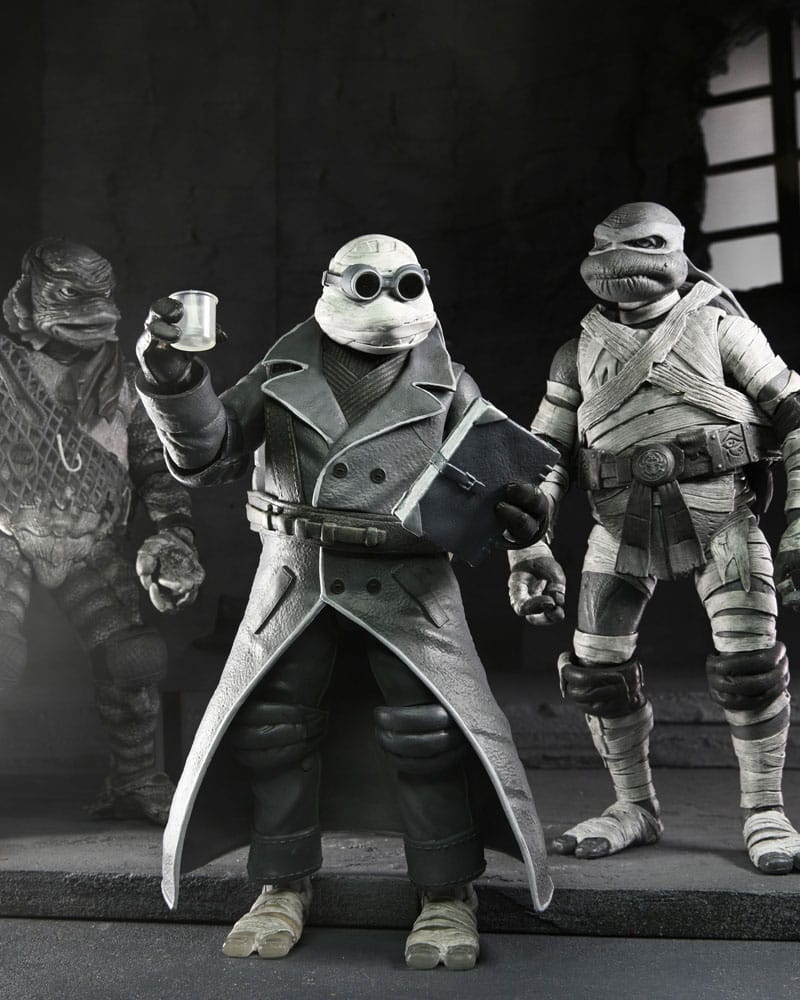 Universal Monsters x Teenage Mutant Ninja Turtles Action Figures 4-Pack Turtles Black & White 18 cm - Image 12