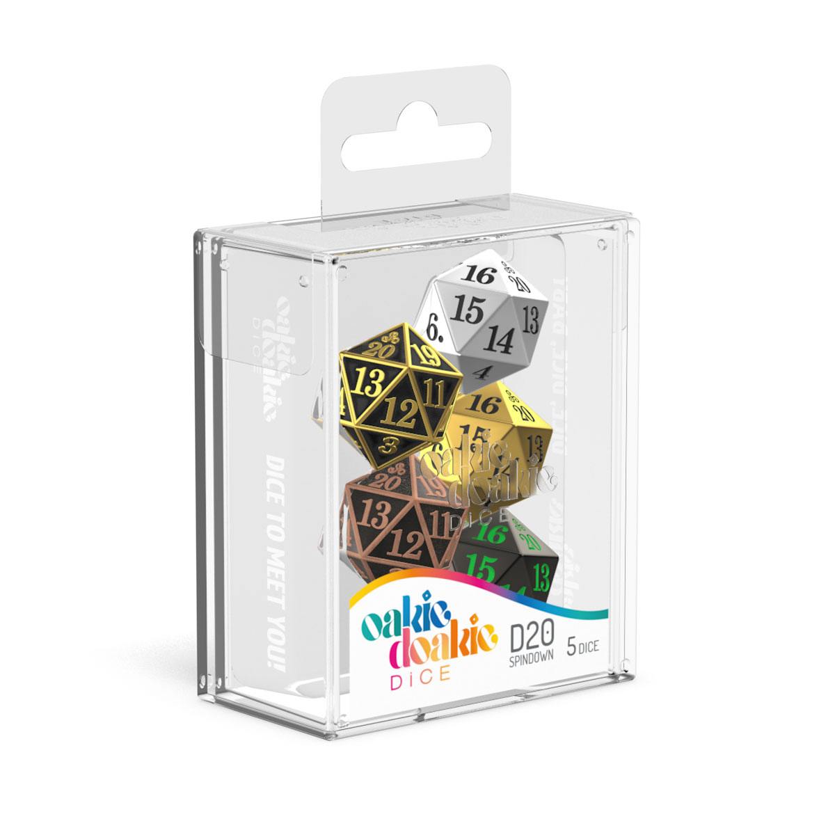 Oakie Doakie Dice D20 Spindown Dice Set Metal (5) - Image 2