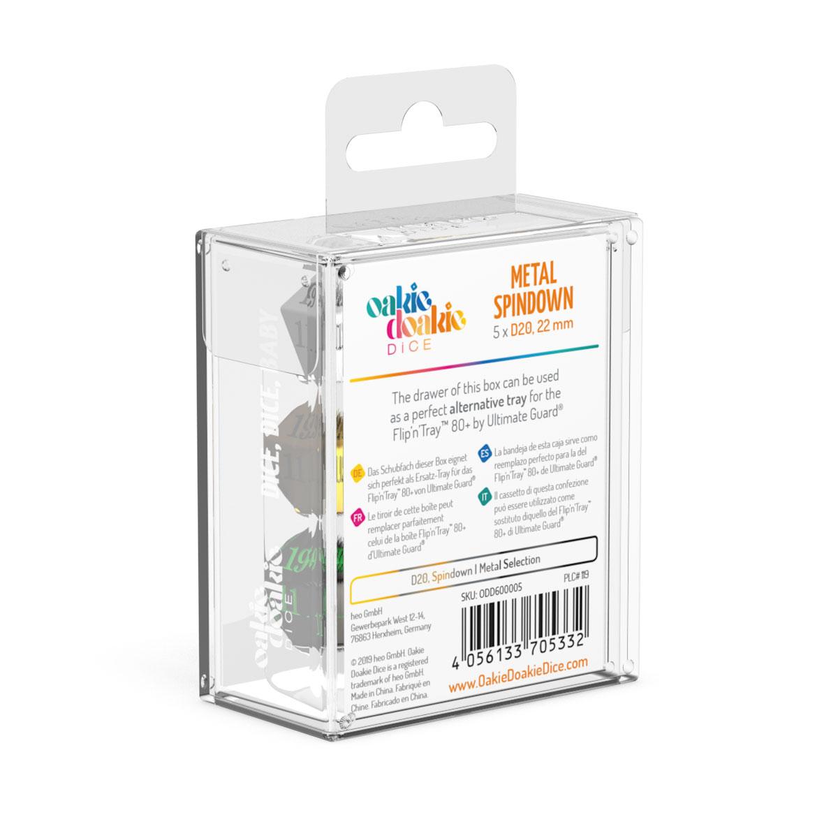 Oakie Doakie Dice D20 Spindown Dice Set Metal (5) - Image 3