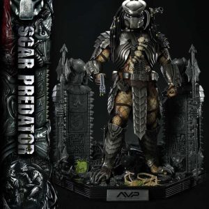 The Alien vs. Predator Museum Masterline Series Statue 1/3 Scar Predator Deluxe Bonus Version 93 cm