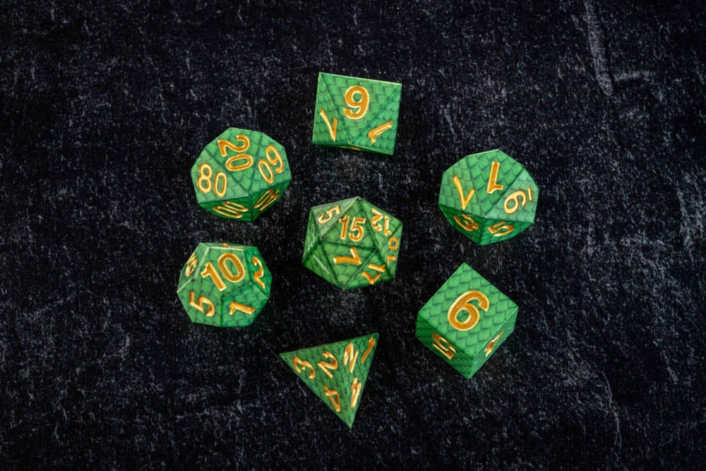 Dragon Storm Sharp Edge Silicone Dice Set Green Dragon Scales (7) - Image 5