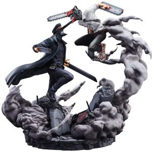 Chainsaw Man Statue Super Situation Figure Chainsaw Man vs. Samurai Sword 26 cm