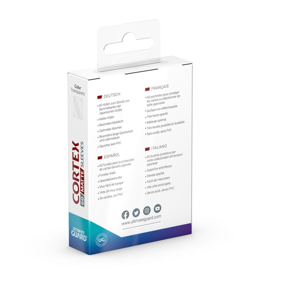 Ultimate Guard Cortex Sleeves Matte Japanese Size (60) - Transparent - Image 4