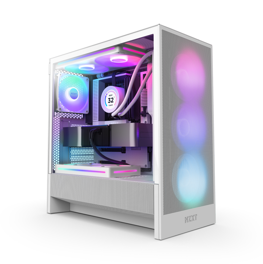 NZXT H5 (2024) Flow RGB Edition ATX Mid Tower Chassis White