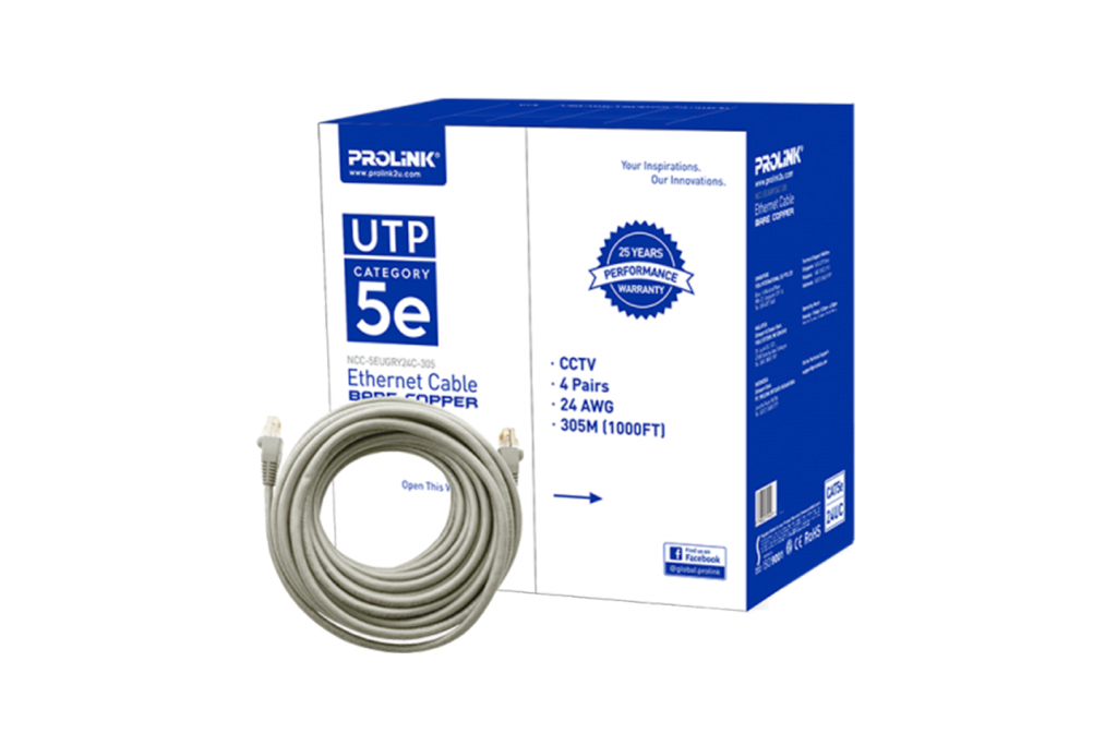 CAT-5E 24UC-GRY PROLiNK UTP Network Cable Bare Copper