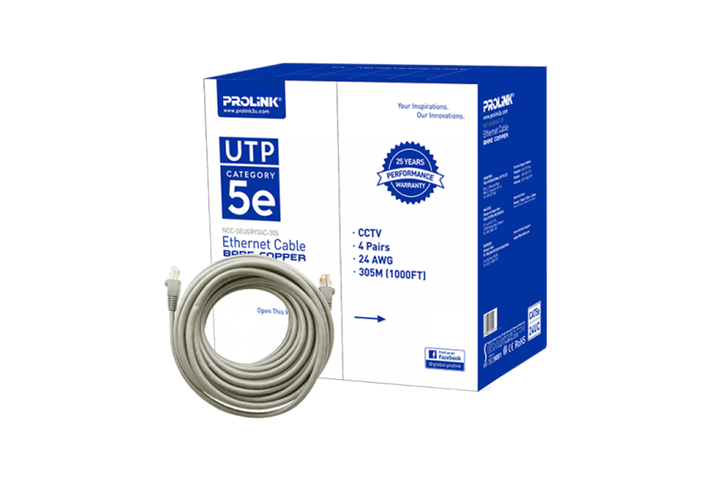 CAT 5E- GRY PROLiNK UTP NETWORK CABLE