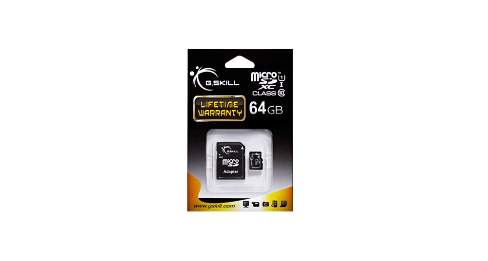 GSKILL microSDXC 64GB UHS-1 / Class 10 SD Card Adapter Included
