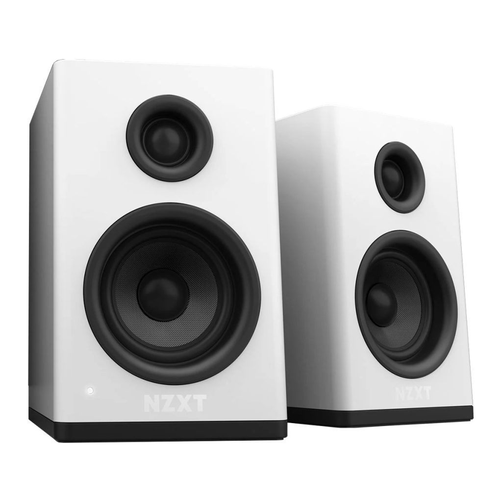NZXT Relay PC Gaming Desktop Speakers White