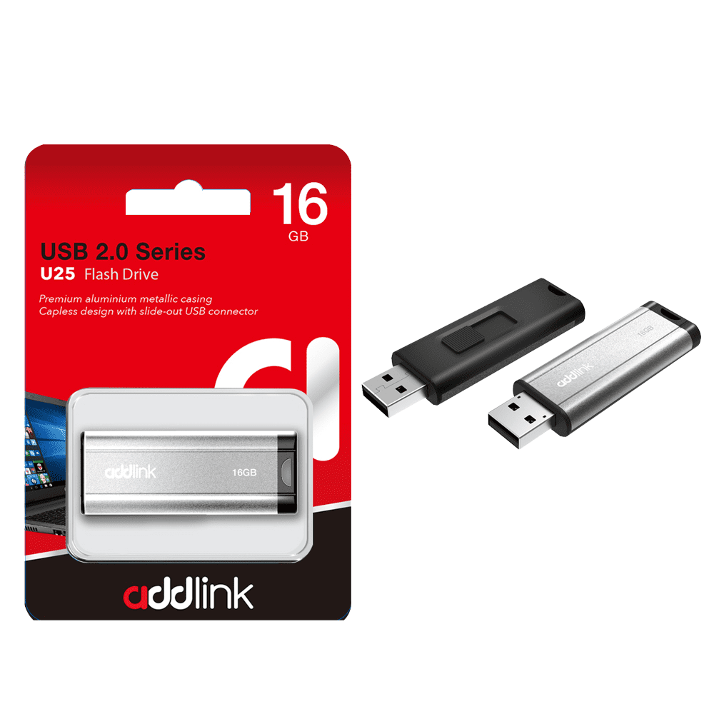 16GB U25 USB FLASH DRIVE (SILVER)