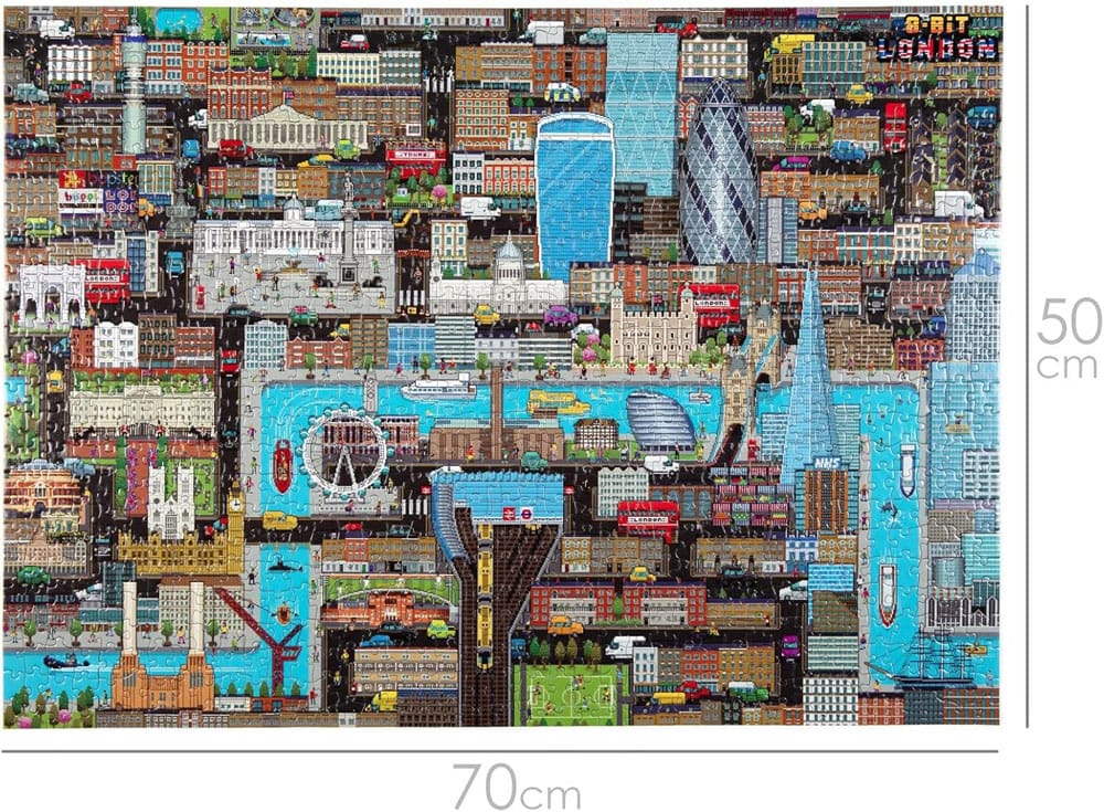 8-Bit Pixel Puzzle London Level 3 1000 Pieces - Image 2