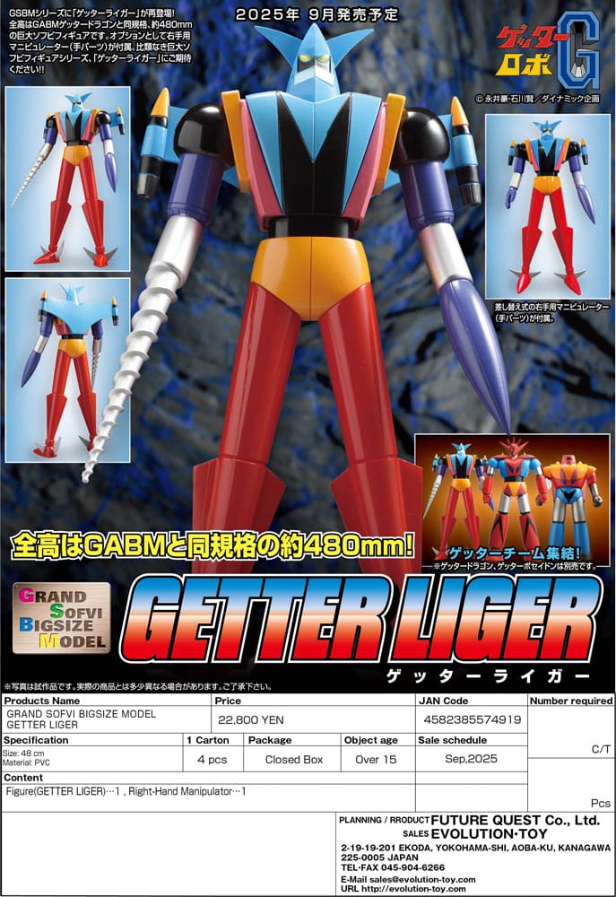Getter Robo Grand Sofvi Bigsize Model PVC Statue Getter Liger 48 cm - Image 5