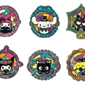 Sanrio by Loungefly Enamel Pins Blind Box Hello Kitty and Friends Halloween Stained Glass Display (12)