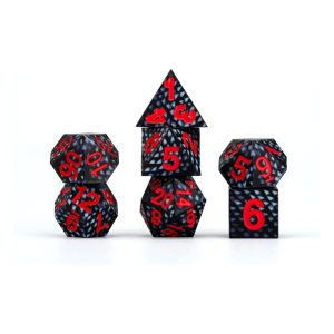 Dragon Storm Sharp Edge Silicone Dice Set Black Dragon Scales (7)