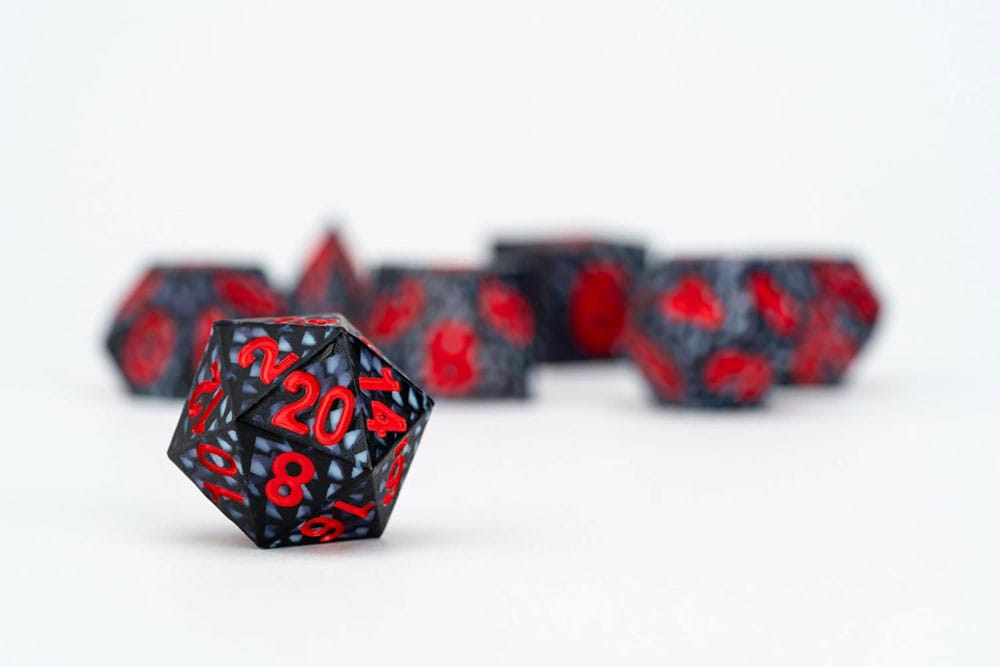 Dragon Storm Sharp Edge Silicone Dice Set Black Dragon Scales (7) - Image 3