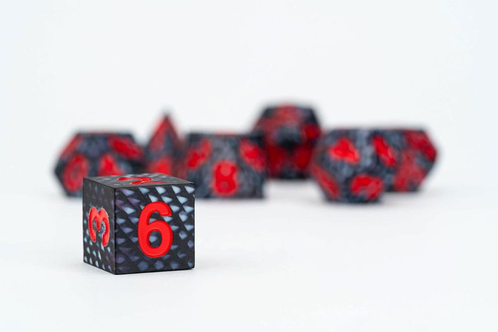 Dragon Storm Sharp Edge Silicone Dice Set Black Dragon Scales (7) - Image 4