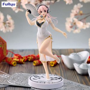Super Sonico Trio-Try-iT PVC Statue White China Dress Ver. 21 cm