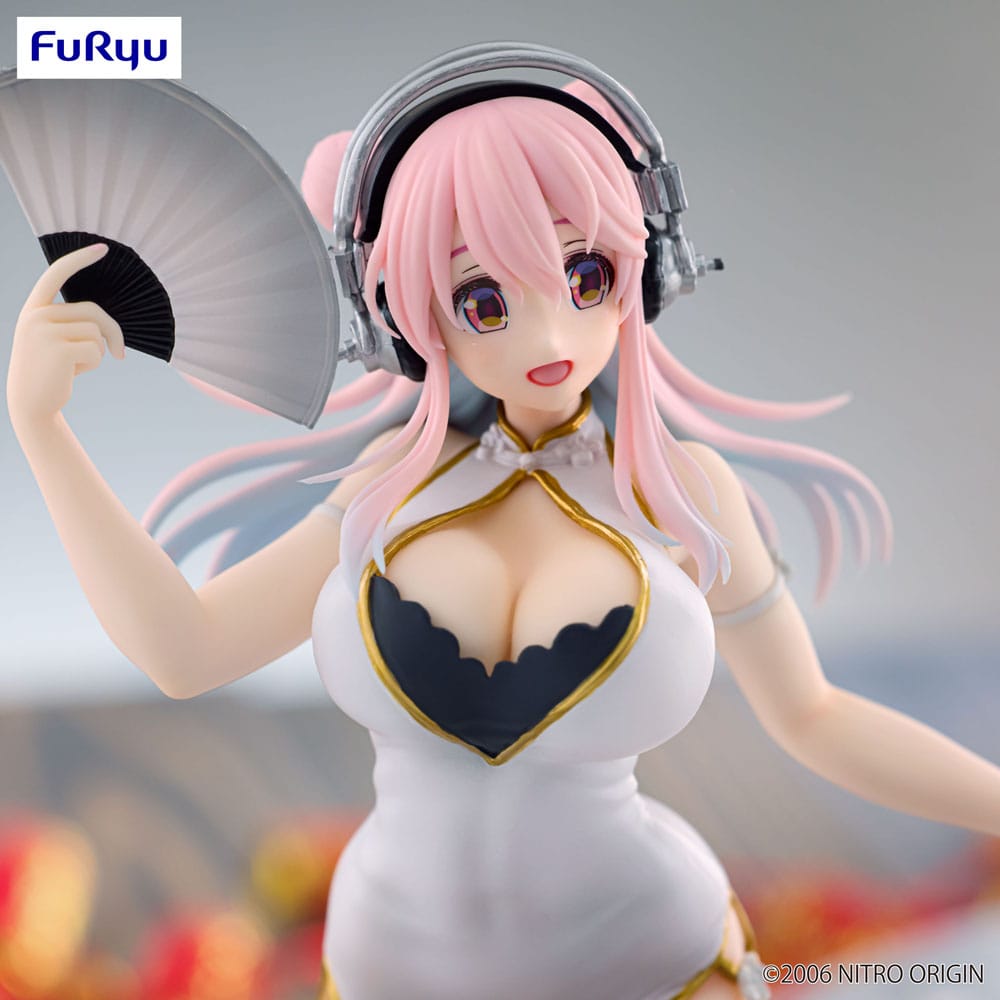 Super Sonico Trio-Try-iT PVC Statue White China Dress Ver. 21 cm - Image 3