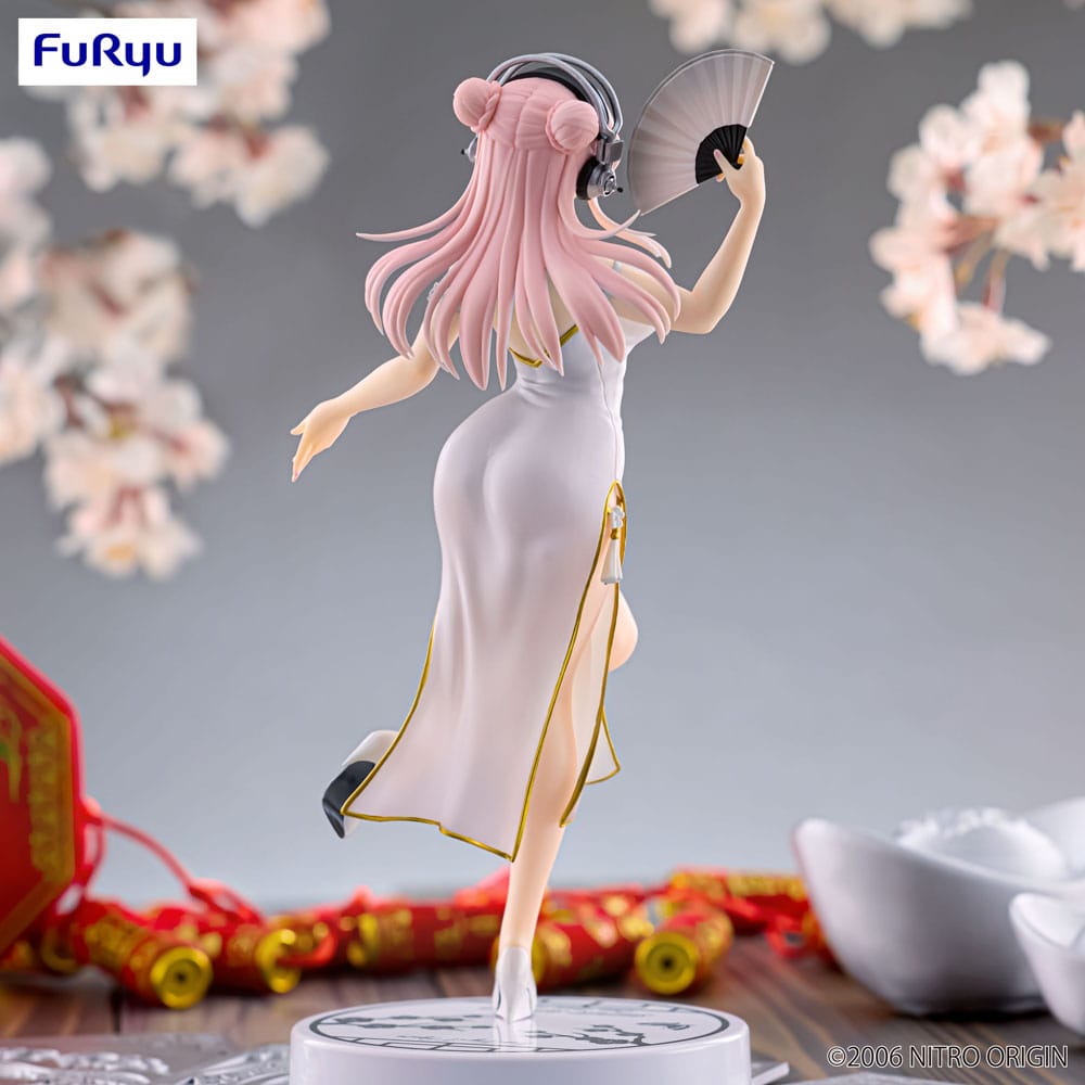 Super Sonico Trio-Try-iT PVC Statue White China Dress Ver. 21 cm - Image 5
