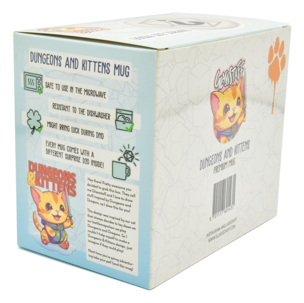 Glassstaff Gift Set Mug & Dice D20 Dungeons & Kittens - Image 2