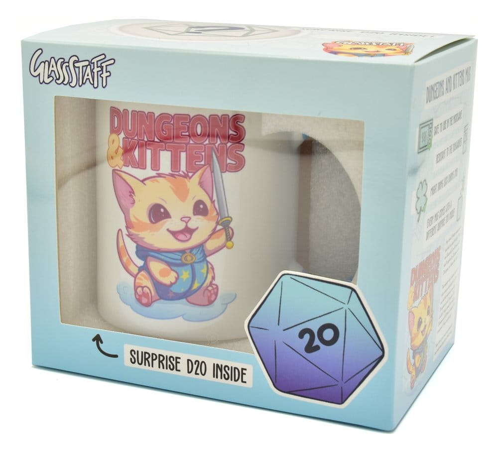 Glassstaff Gift Set Mug & Dice D20 Dungeons & Kittens - Image 3