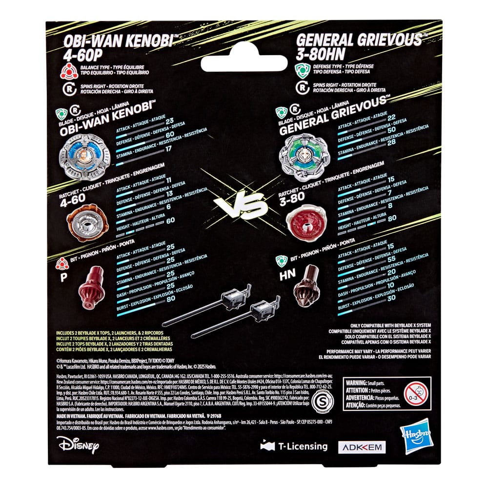 Beyblade X and Star Wars Collab Obi-Wan Kenobi 4-60P vs. General Grievous 3-80HN - Image 2