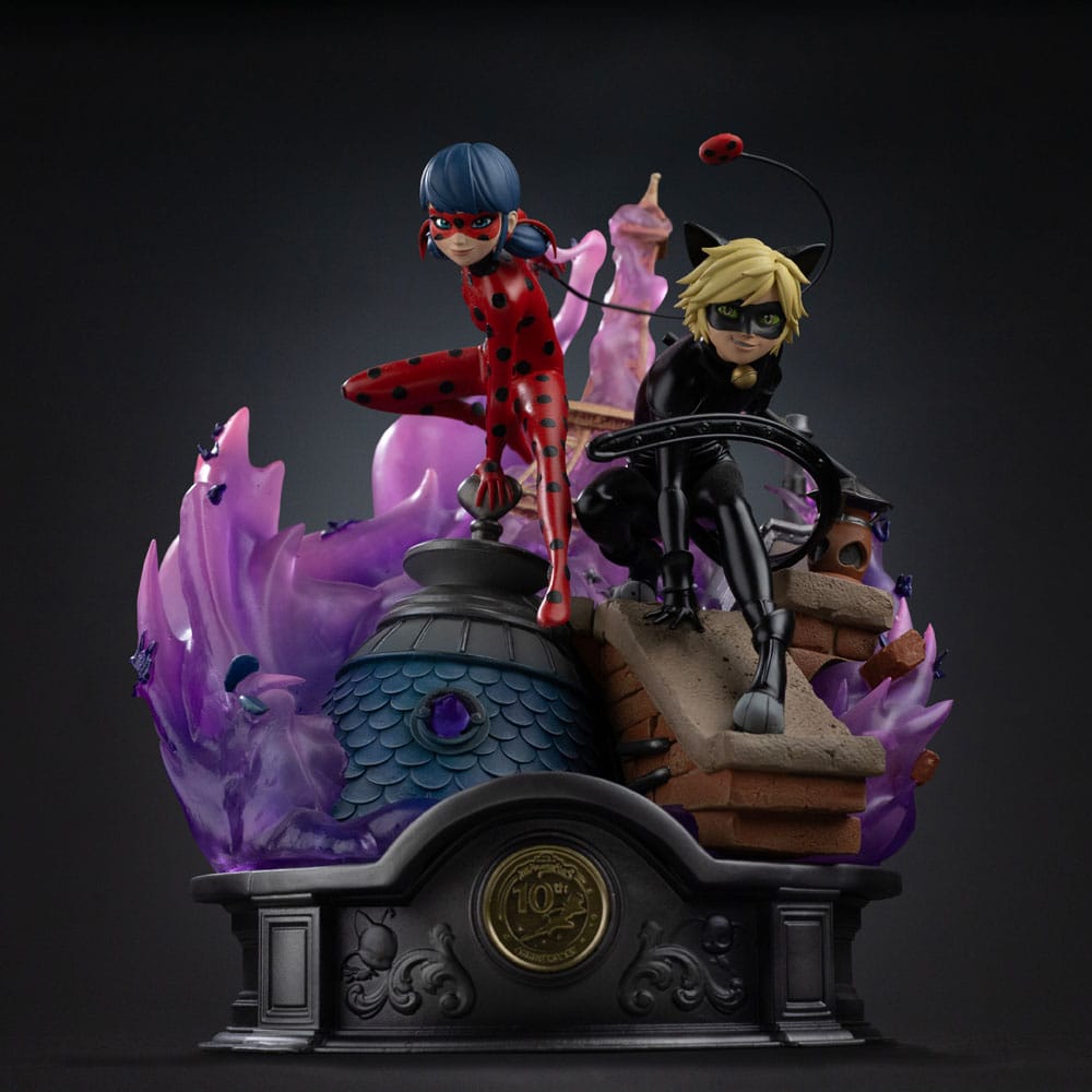 Miraculous Deluxe Art Scale Statue 1/10 Lady Bug and Cat Noir Signed Edition 23 cm - Image 2