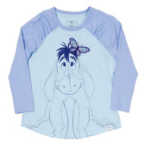 Winnie the Pooh by Loungefly Tee T-Shirt Unisex Eeyore Shirred Raglan Size S