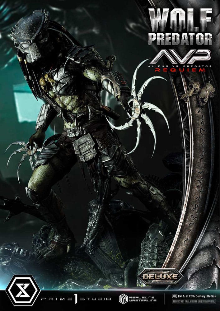 Alien vs. Predator Real Elite Masterline Series Statue 1/3 Requiem Wolf Predator Deluxe Bonus Ver. 95 cm - Image 12