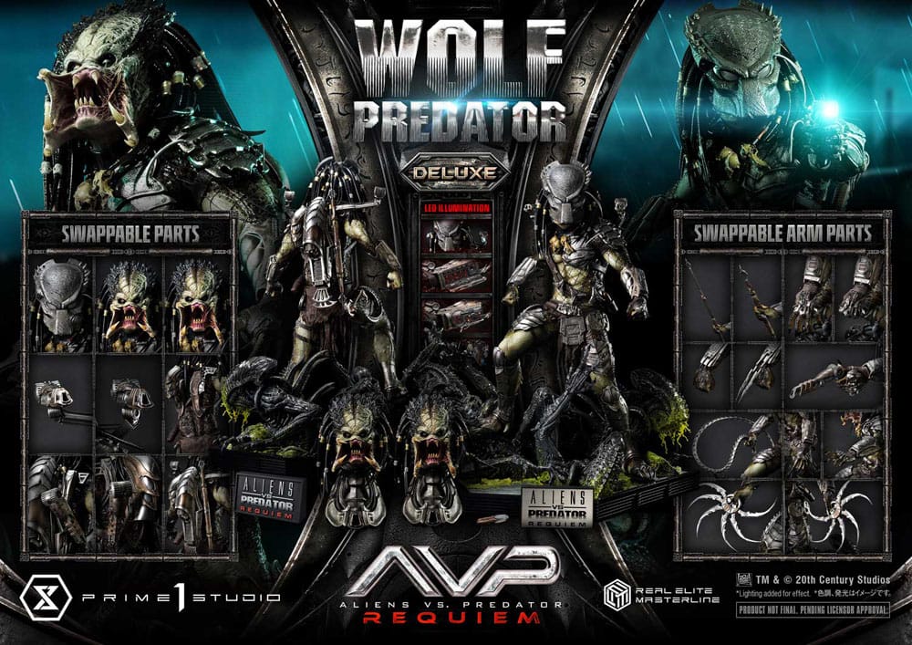Alien vs. Predator Real Elite Masterline Series Statue 1/3 Requiem Wolf Predator Deluxe Bonus Ver. 95 cm - Image 23