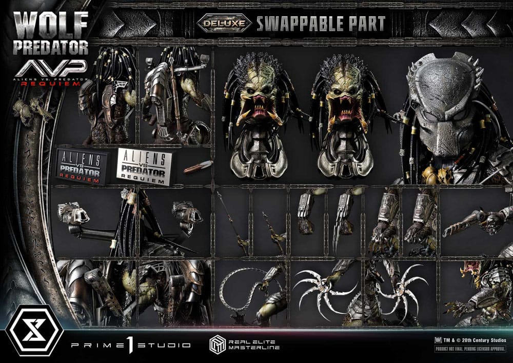 Alien vs. Predator Real Elite Masterline Series Statue 1/3 Requiem Wolf Predator Deluxe Bonus Ver. 95 cm - Image 24