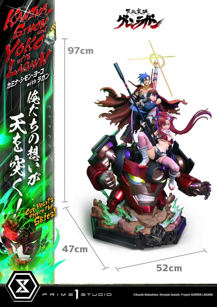 Gurren Lagann Ultimate Premium Masterline Series Statue 1/4 Kamina, Simon & Yoko with Lagann Deluxe Bonus Version 97 cm - Image 4
